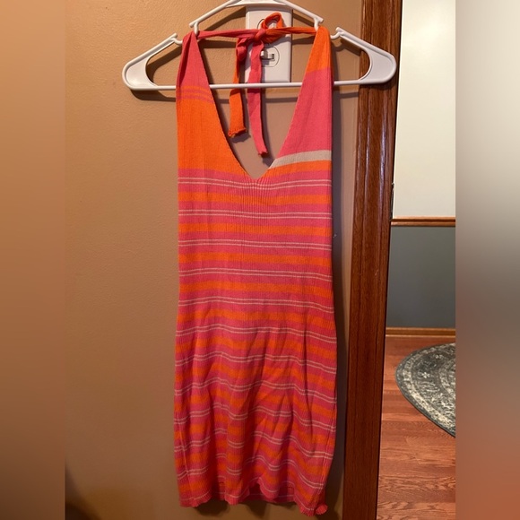 Cute pink & orange summer dress - Picture 4 of 4